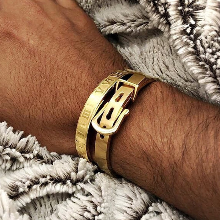 Buckle Mens Bracelet Stack.